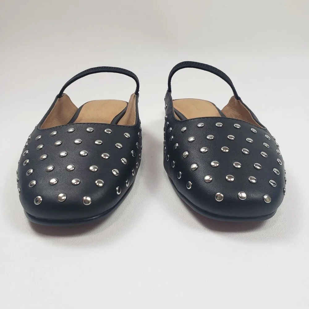 Madewell The Greta Ballet Flat Mule Women's Size 9M True Black Multi Stud Detail - Picture 6 of 16